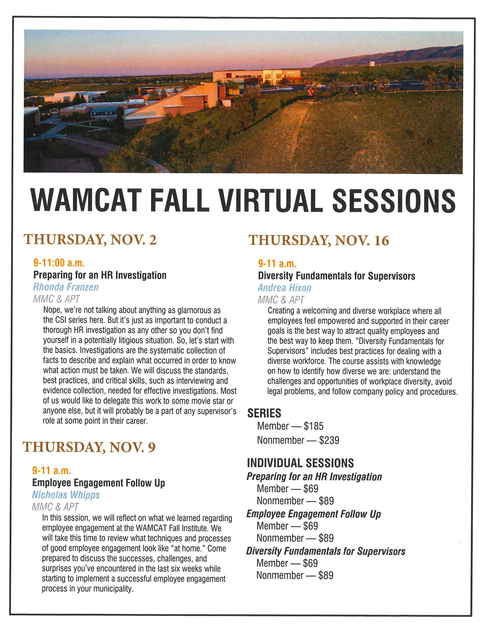 WAMCAT Virtual Fall Session